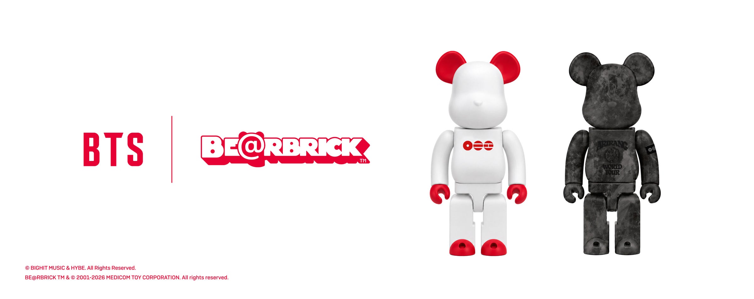 BTSとBE@RBRICKのコラボフィギュアが10月7日より予約販売、ワールドツアー『ARIRANG』を記念した限定デザイン