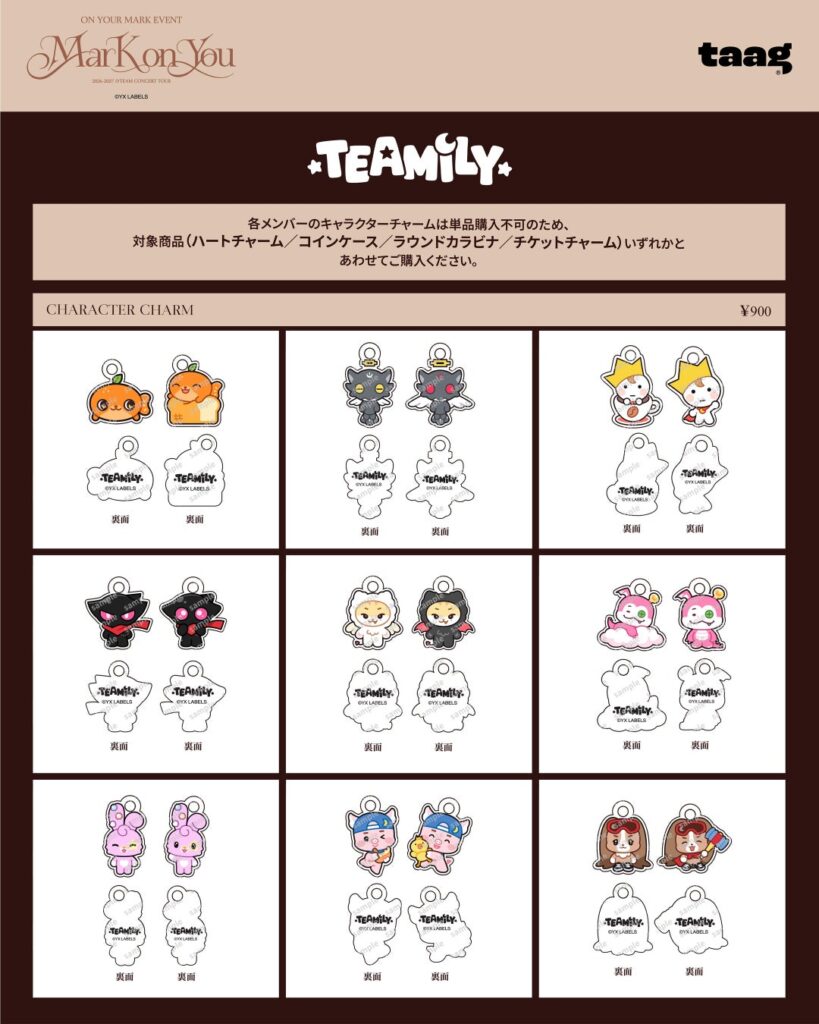 &TEAMコンサートツアー記念グッズがtaagから発売、事前予約は10月7日18時から開始